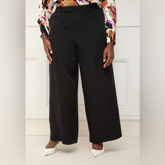 Eloquii Elements Wide Leg Trousers in Black Onyx - Picture 9 of 9